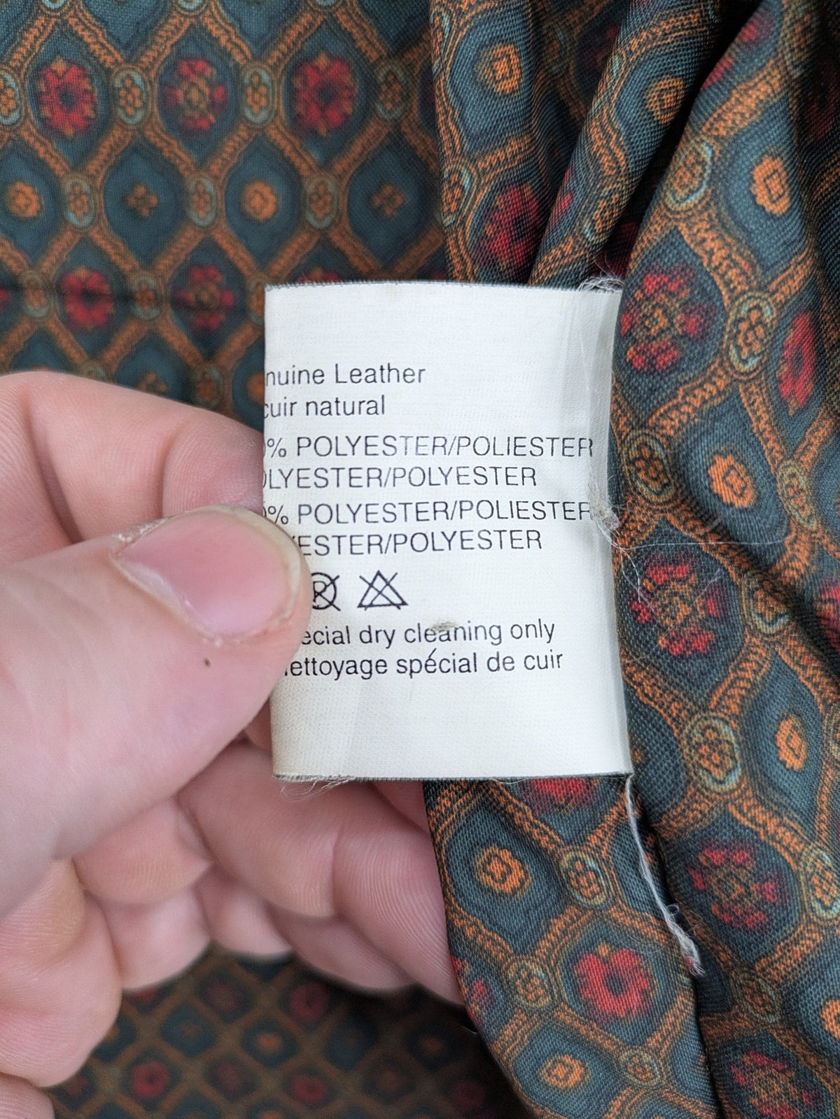 Sonderson grey leather jacket size 52, robust design with patterned lining and YKK zipper.
