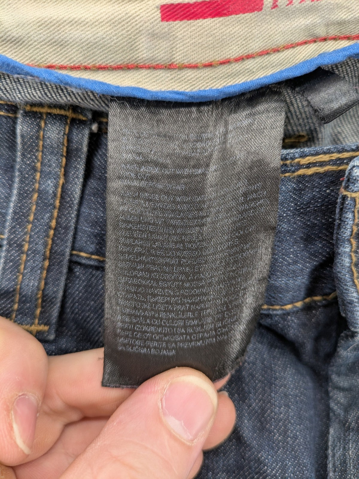 Back Of Beyond blue straight jeans 5-pocket design with classic denim wash.