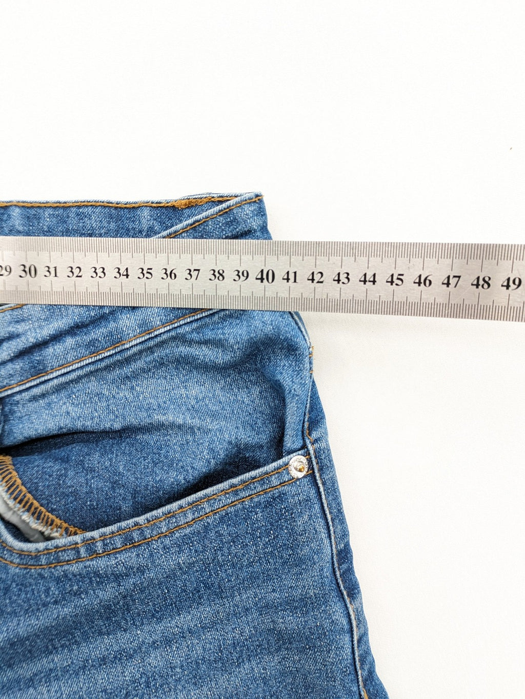 X-Mail blue straight jeans classic 5-pocket style with button closure and belt loops.