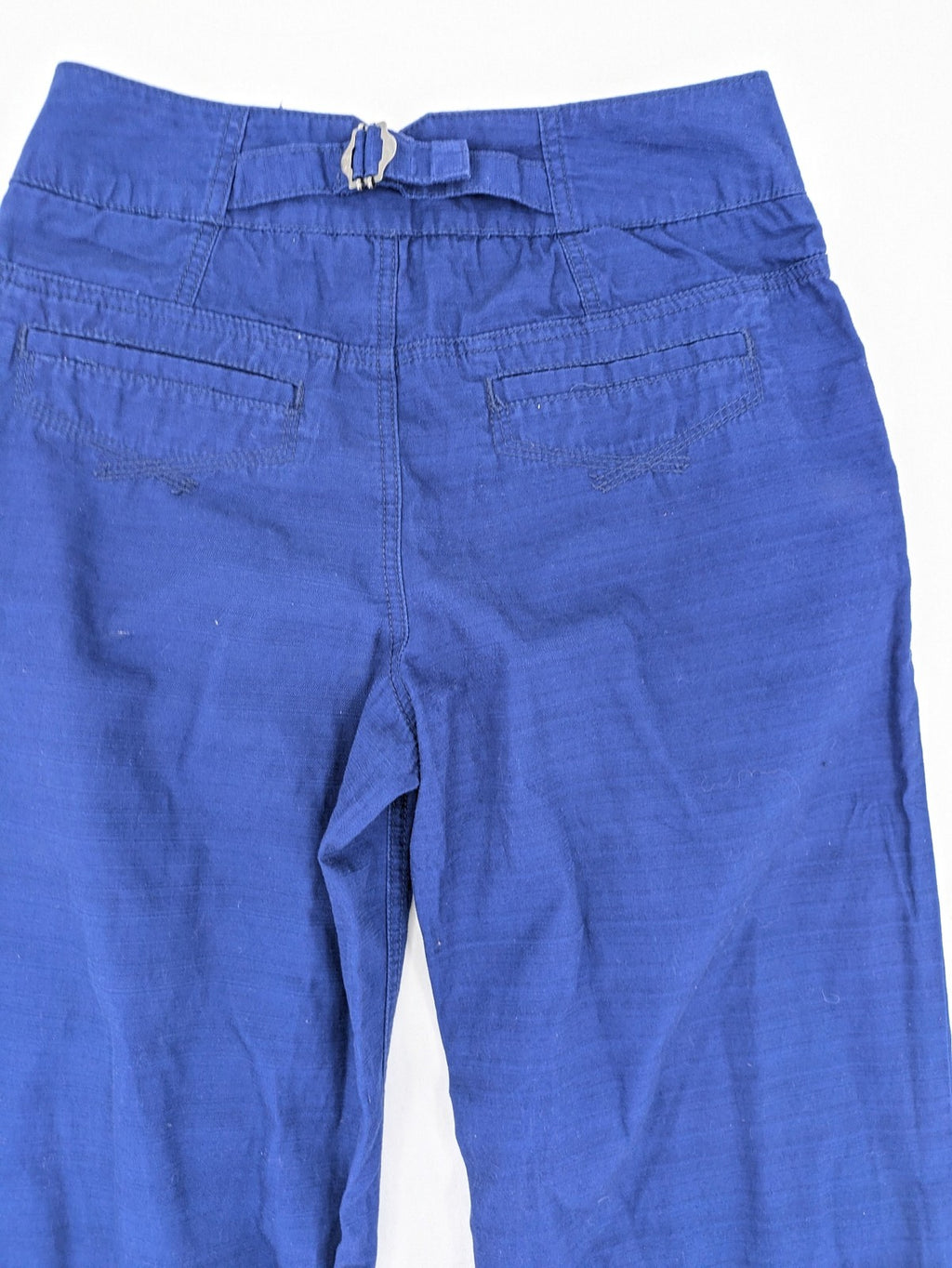 Long Tall Sally blue wide leg pants 100% cotton two-button closure