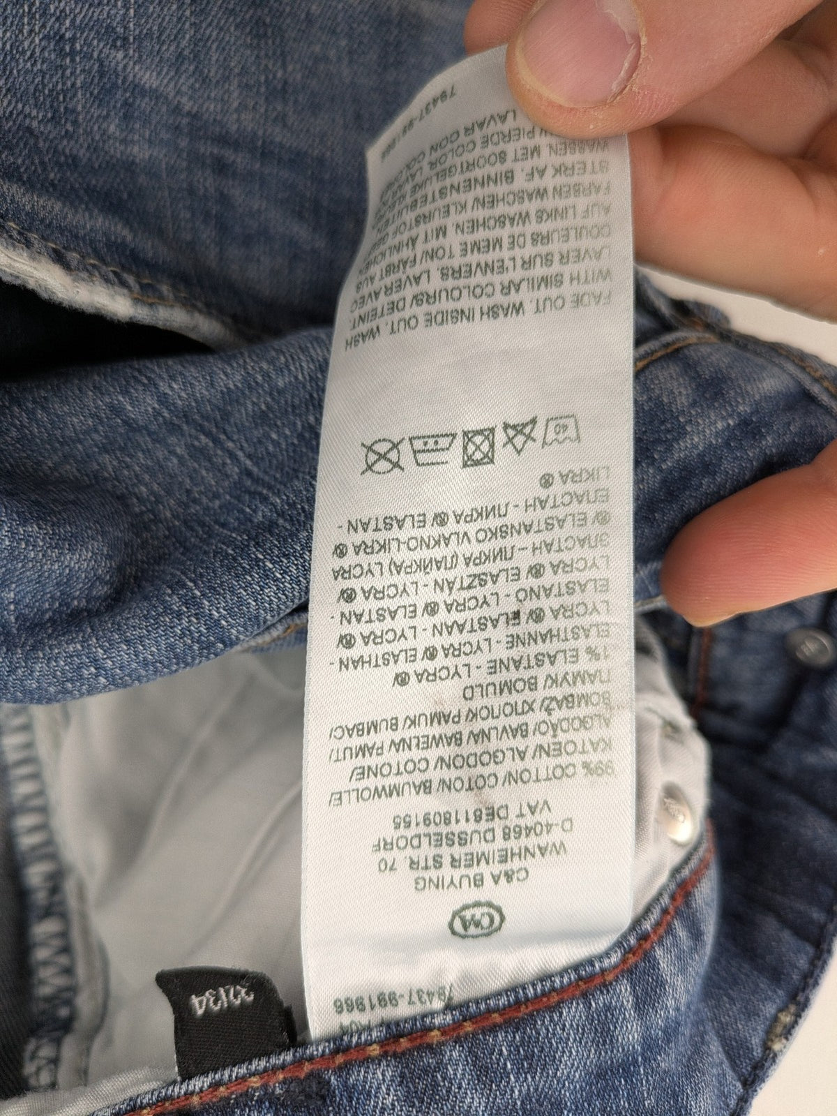 C&A blue skinny jeans medium wash five-pocket design cotton stretch blend