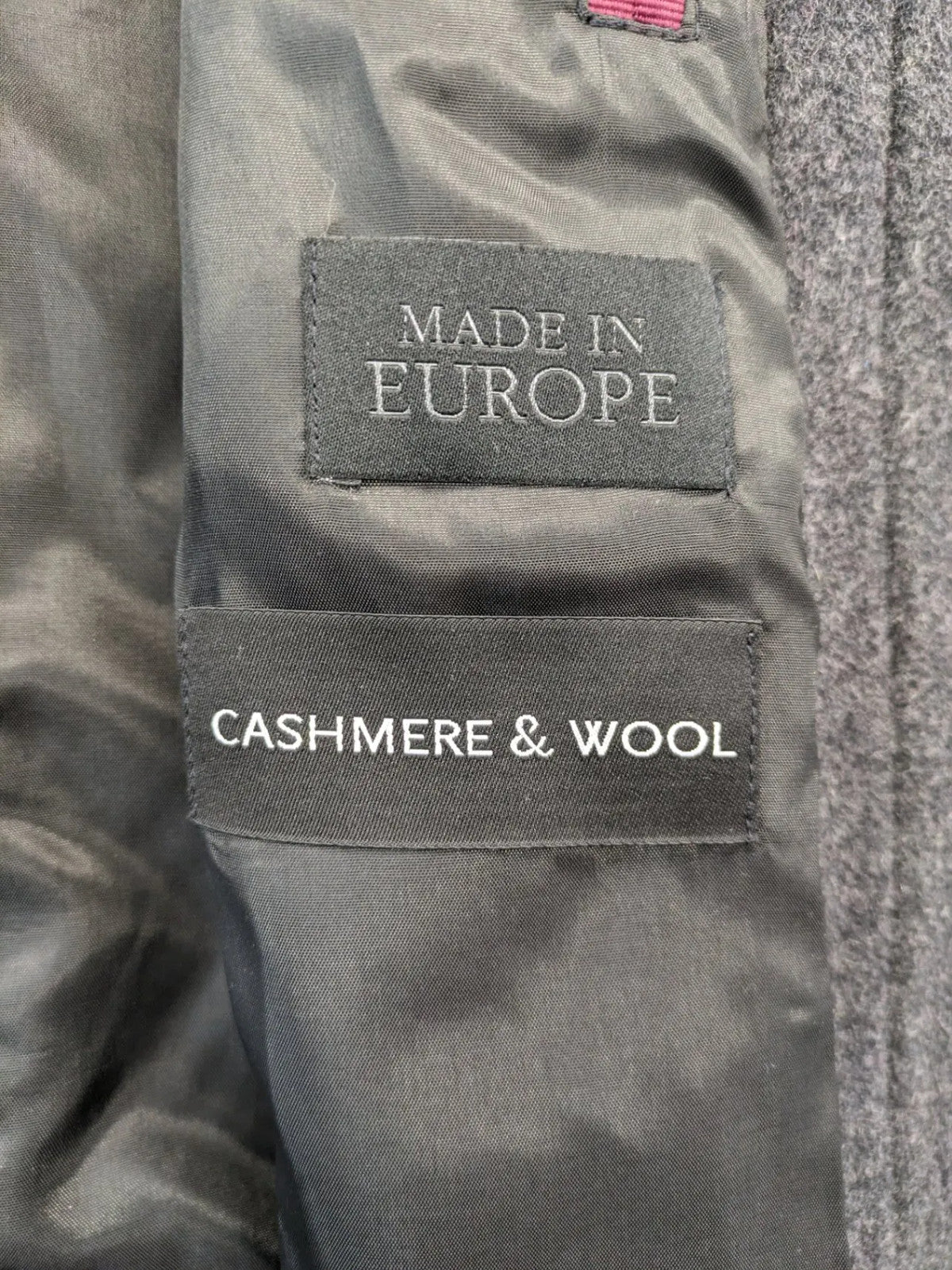 Gil Bret grey coat cashmere blend asymmetrical zipper two zip pockets