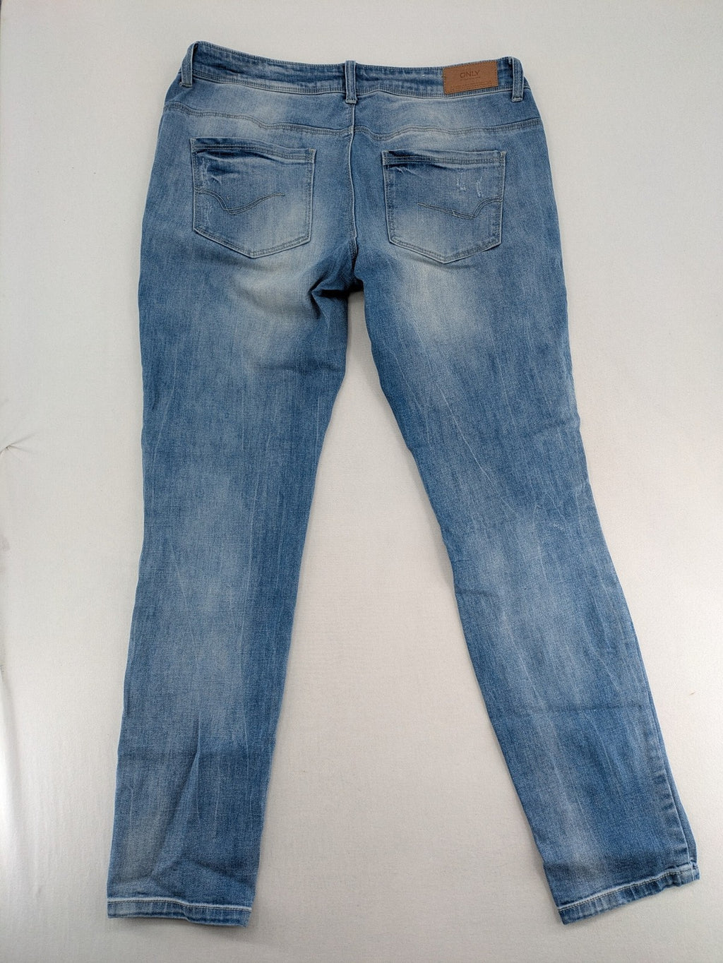 ONLY skinny jeans superlow coral orange pink distressed denim with modern used-look details.