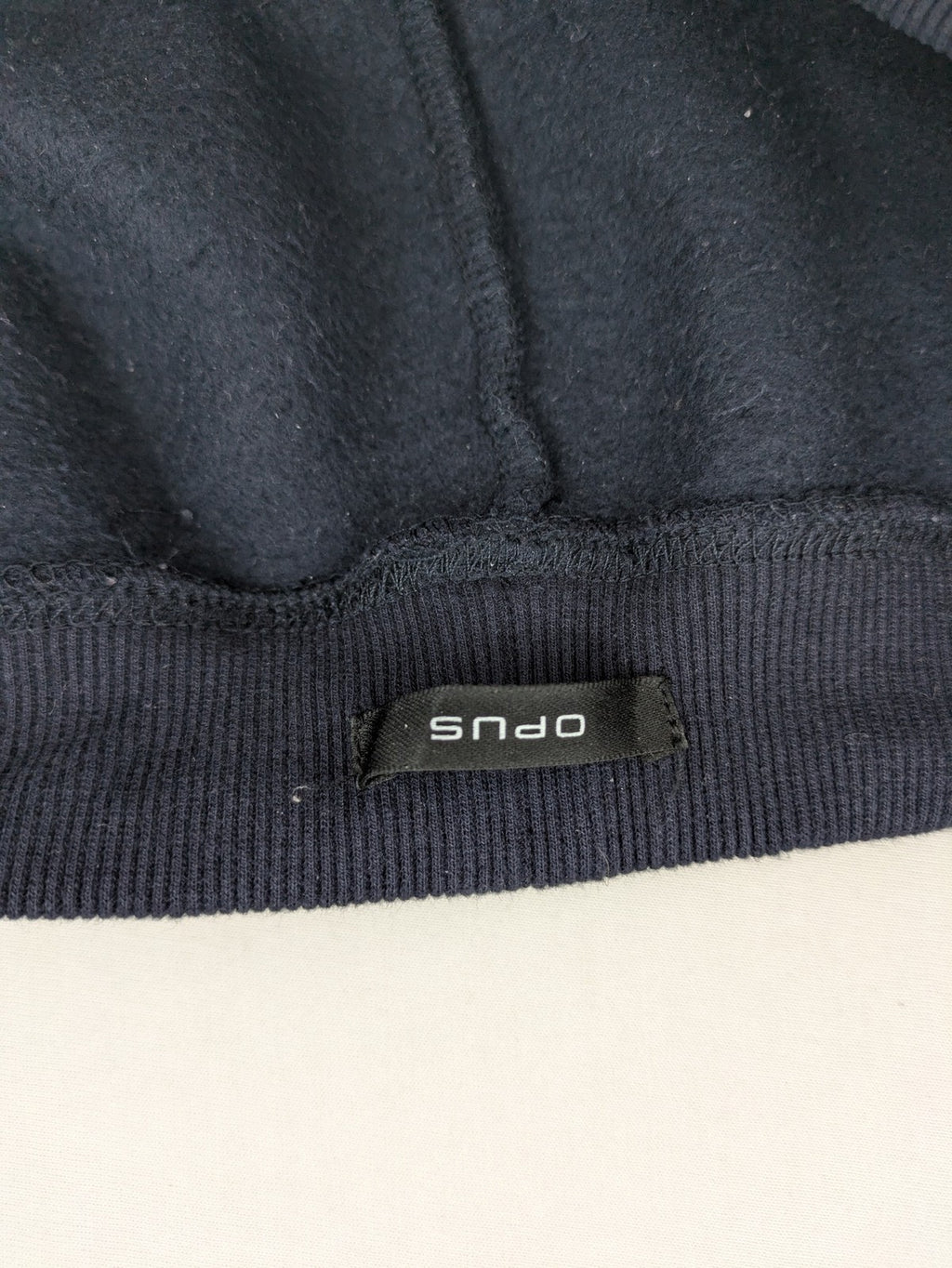 OPUS navy pants soft cotton blend elastic waistband with drawstring and heart logo patch