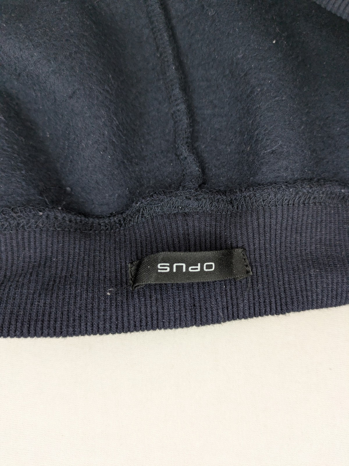 OPUS navy pants soft cotton blend elastic waistband with drawstring and heart logo patch