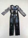 Marvel Avengers boys' costume black blue grey jumpsuit with Thor design and logo.