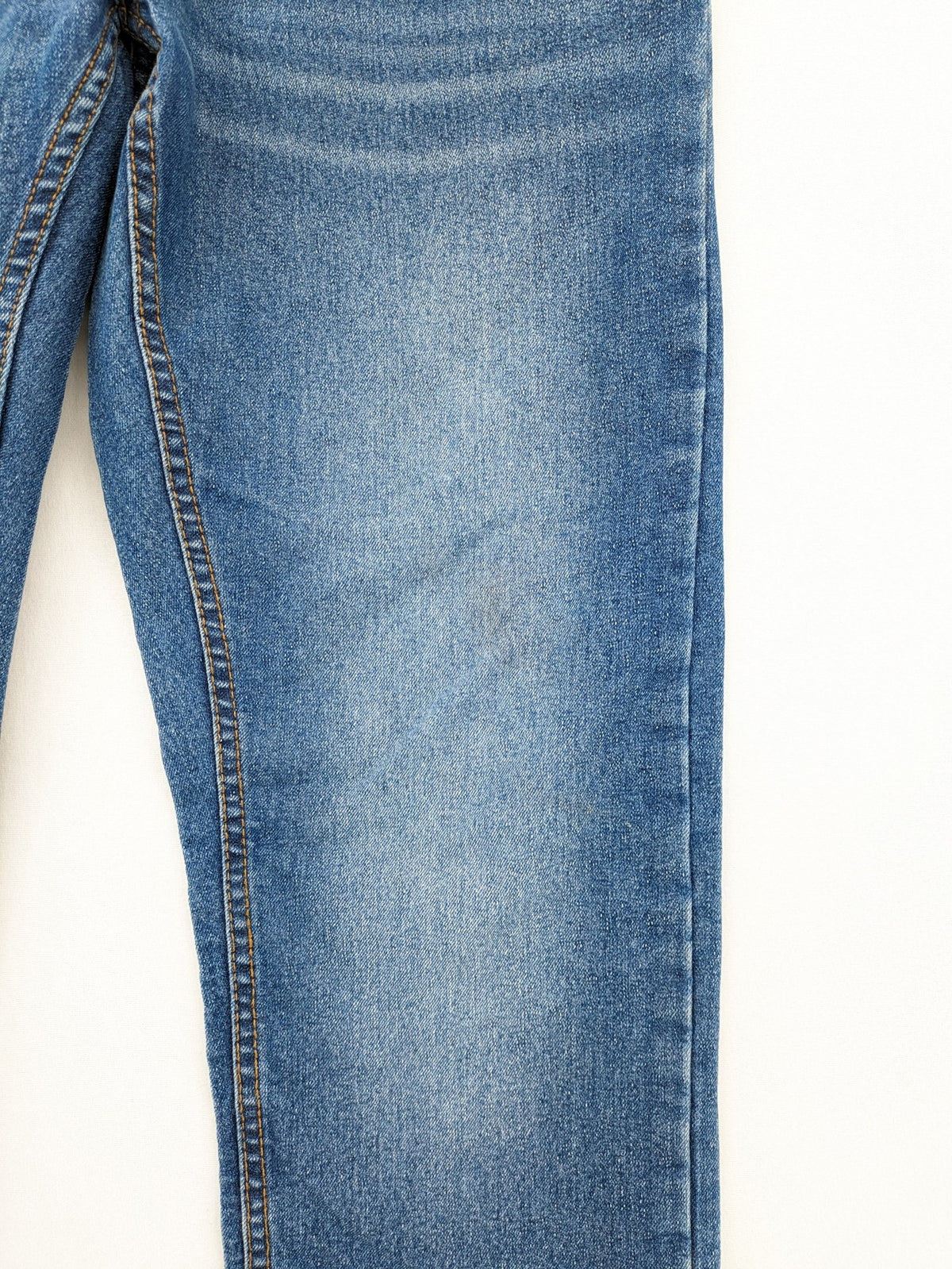X-Mail blue straight jeans classic 5-pocket style with button closure and belt loops.