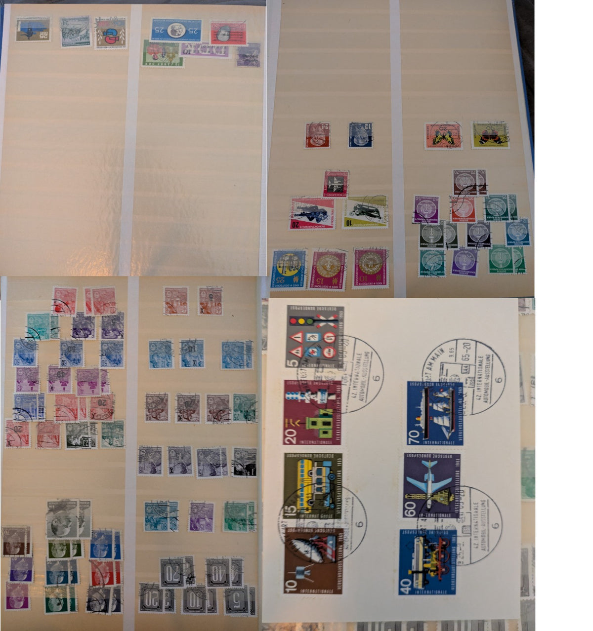Beige postage stamp album featuring over 1000 stamps from Germany and Europe.