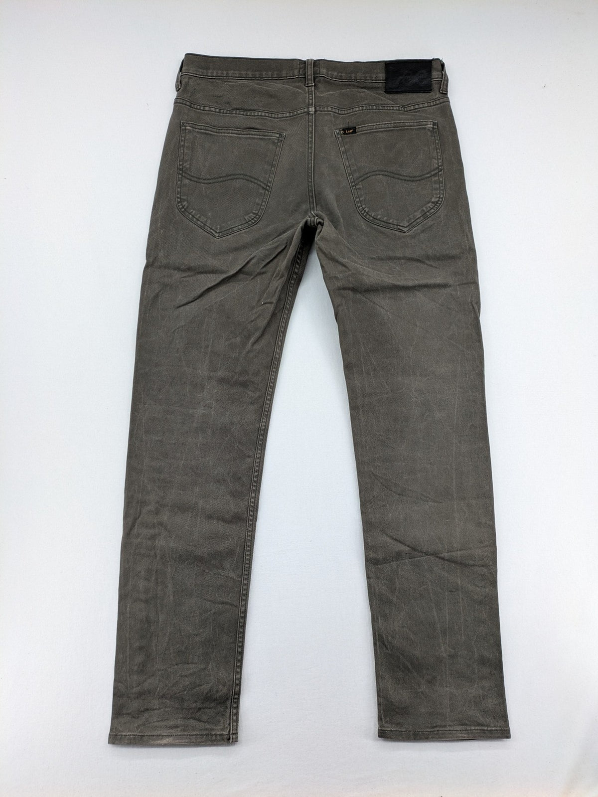 Lee straight jeans grey cotton-stretch fabric with classic design and zip fly.