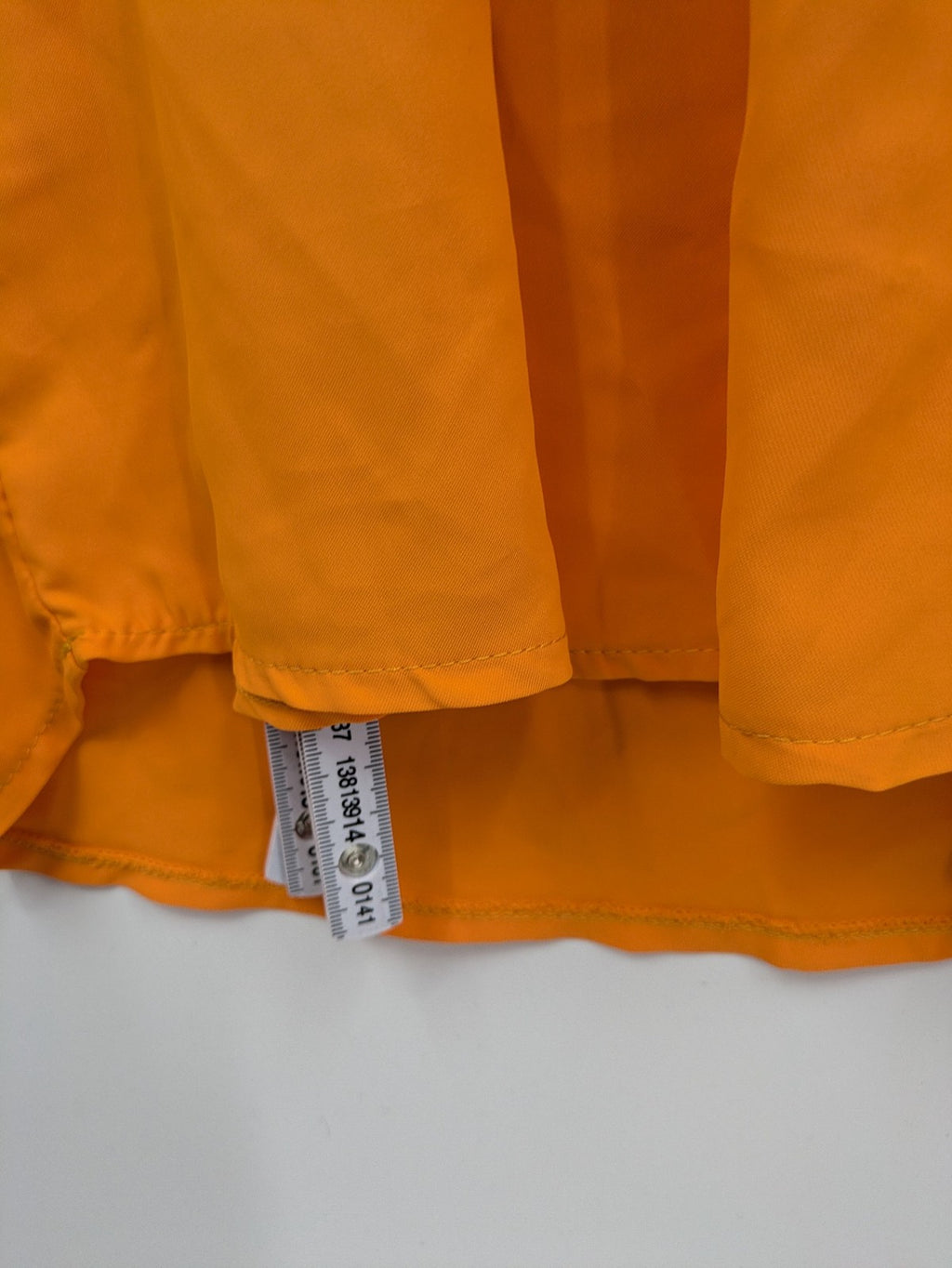 Kaftan orange oversized summer dress with unique graphic print and long sleeves.