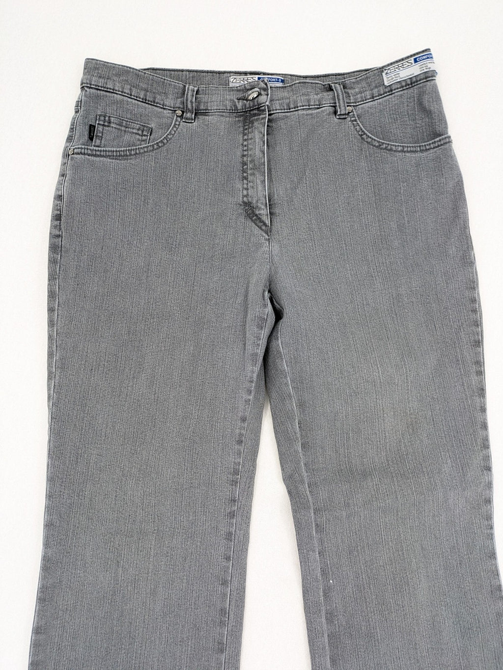 Zerres grey straight jeans slim fit comfort waistband cotton blend material