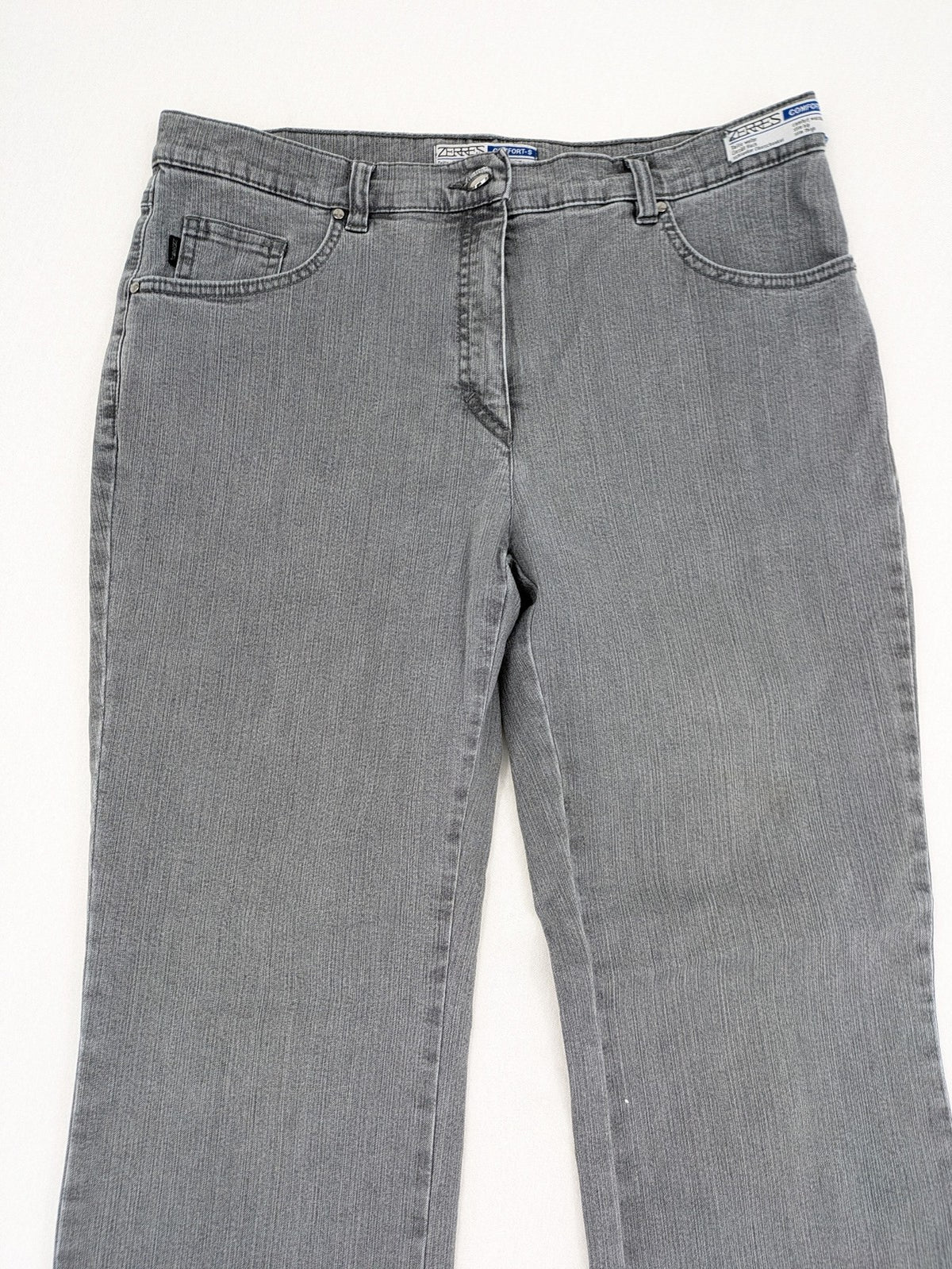 Zerres grey straight jeans slim fit comfort waistband cotton blend material