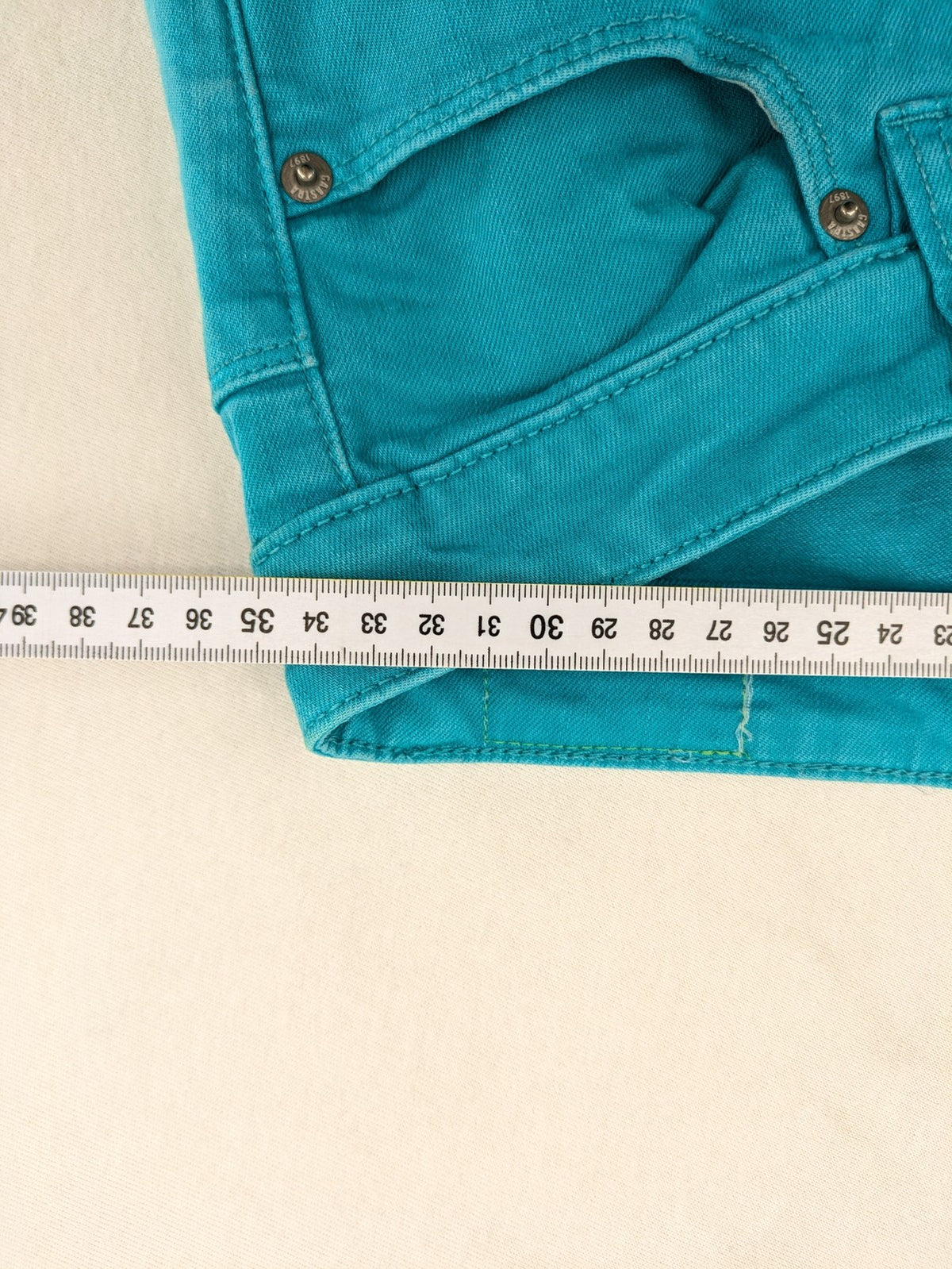 Gaastra blue-green skinny fit cord jeans with classic 5-pocket design.