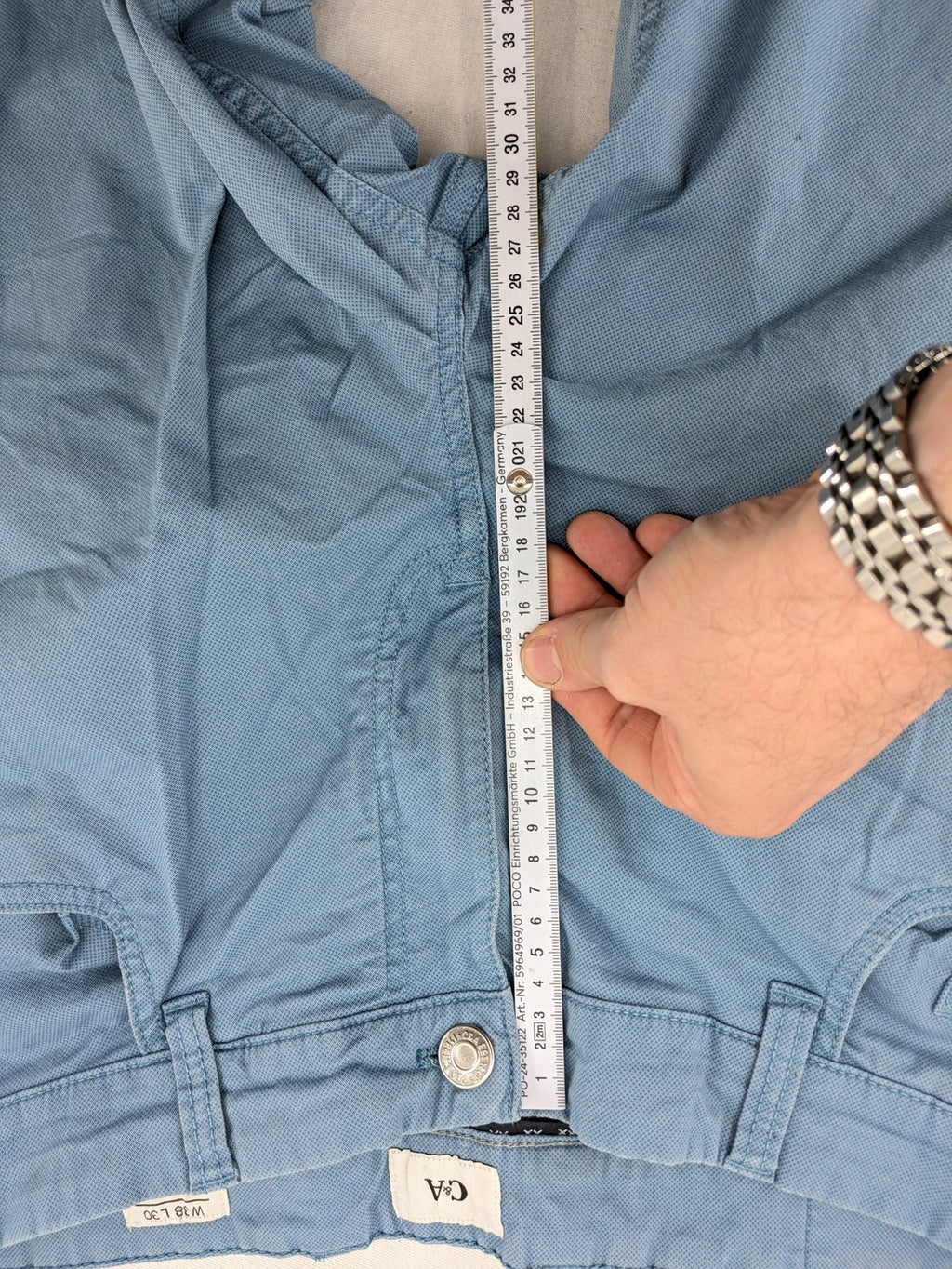 C&A blue chino pants regular fit 5-pocket design with zipper, made of cotton stretch.