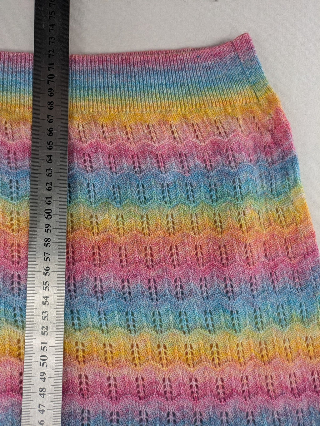 ASOS DESIGN multi turtle neck jumper rainbow striped open knit wool blend