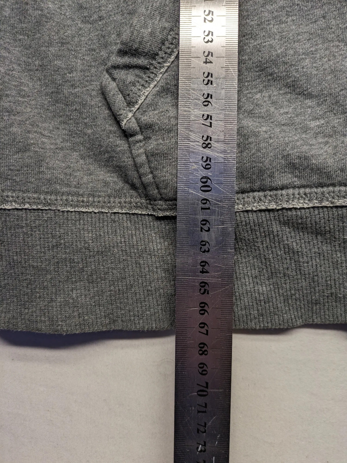 Livergy grey zip-through hoodie with "Traditional Authentic" graphic, kangaroo pocket, soft material.