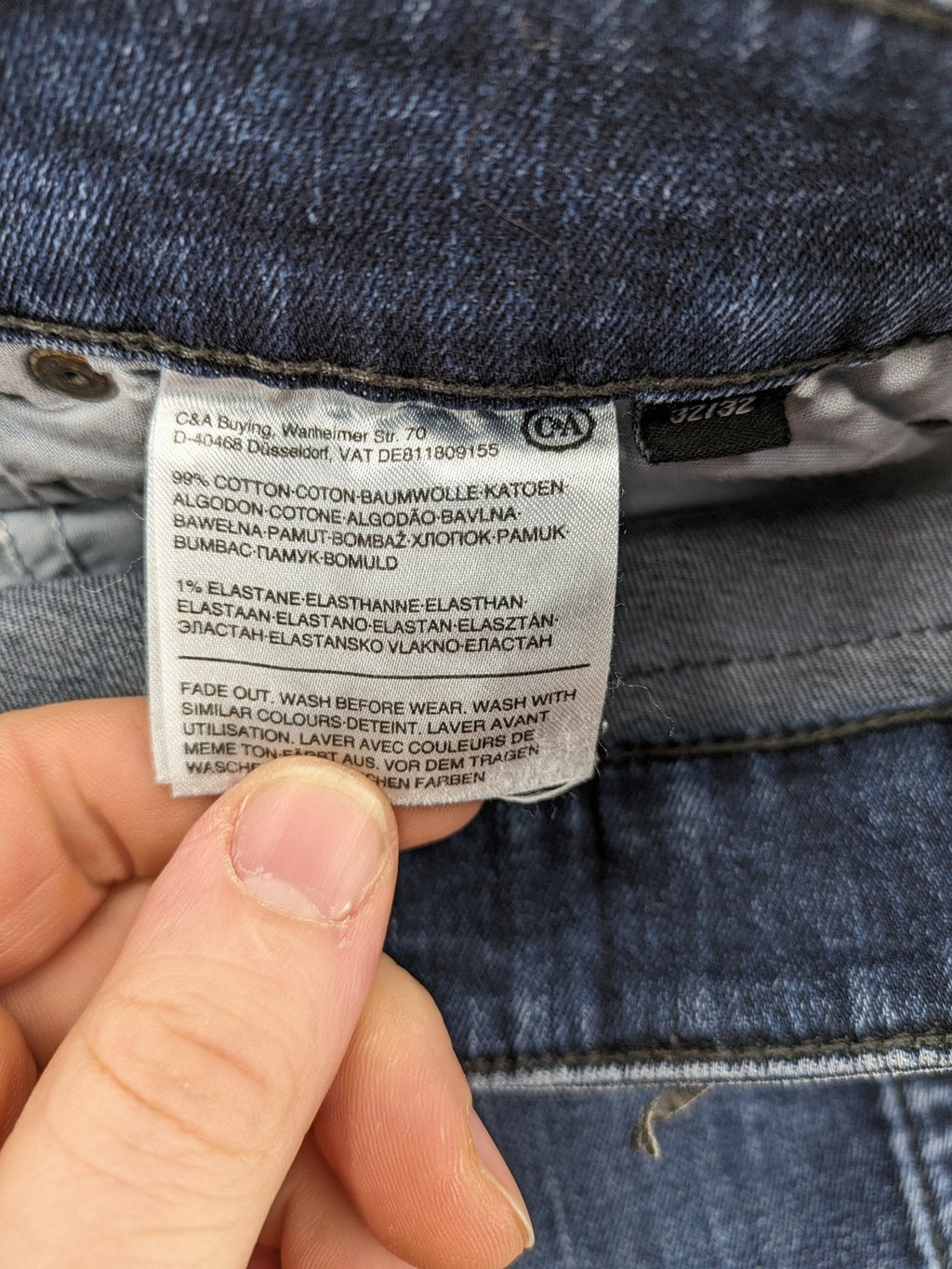 Clockhouse blue skinny fit jeans with stretch material and subtle logo detail.