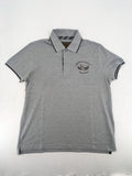 Götter & Helden grey polo shirt with "Gods Favorite" embroidery and contrasting collar details.