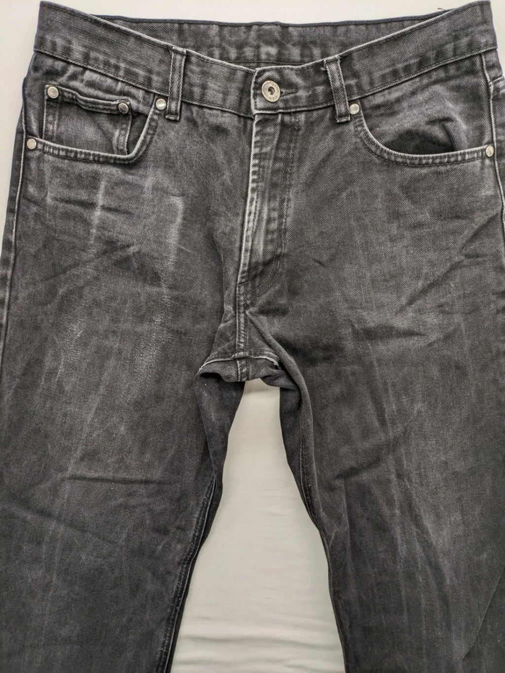 Manguun straight jeans black grey washed denim 5-pocket design regular fit
