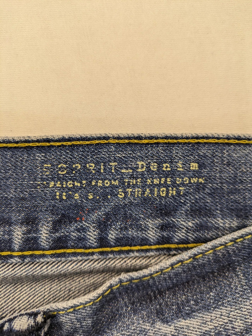Esprit blue straight leg jeans medium wash 100% cotton classic silhouette