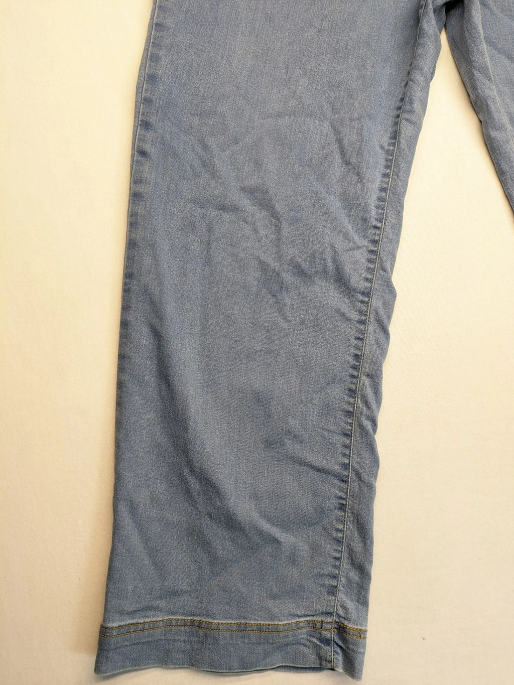 AproductZ blue straight jeans with elastic waistband and comfortable stretch fabric.