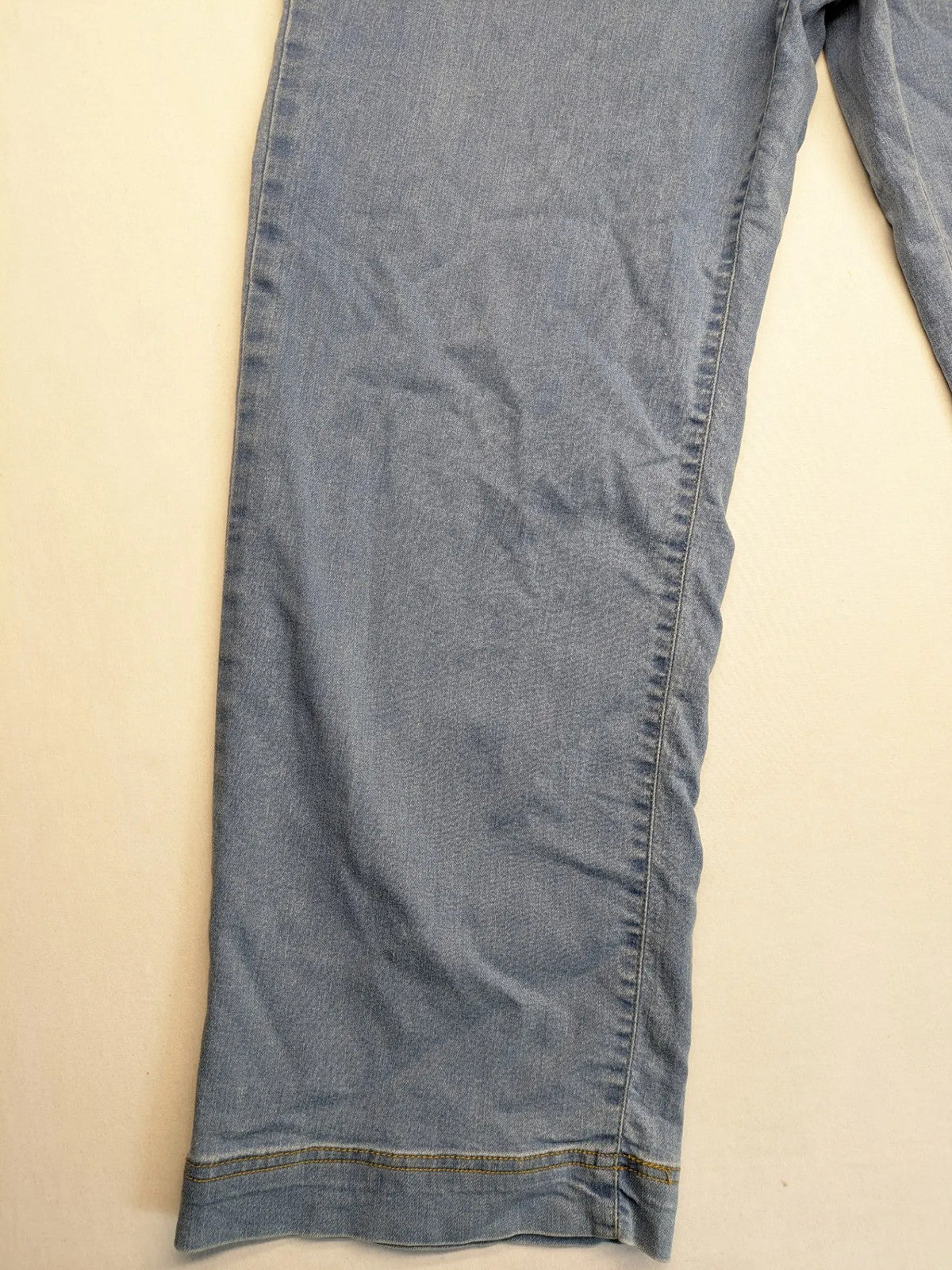 AproductZ blue straight jeans with elastic waistband and comfortable stretch fabric.