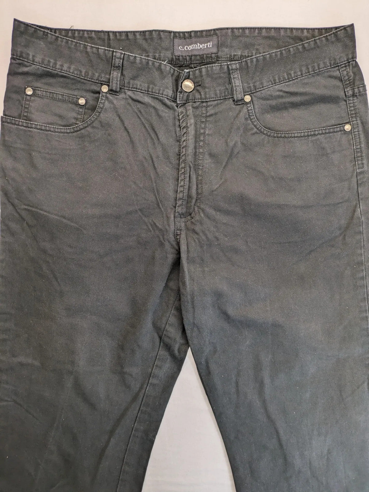 C.Comberti grey straight jeans 5-pocket design made of stretch cotton.
