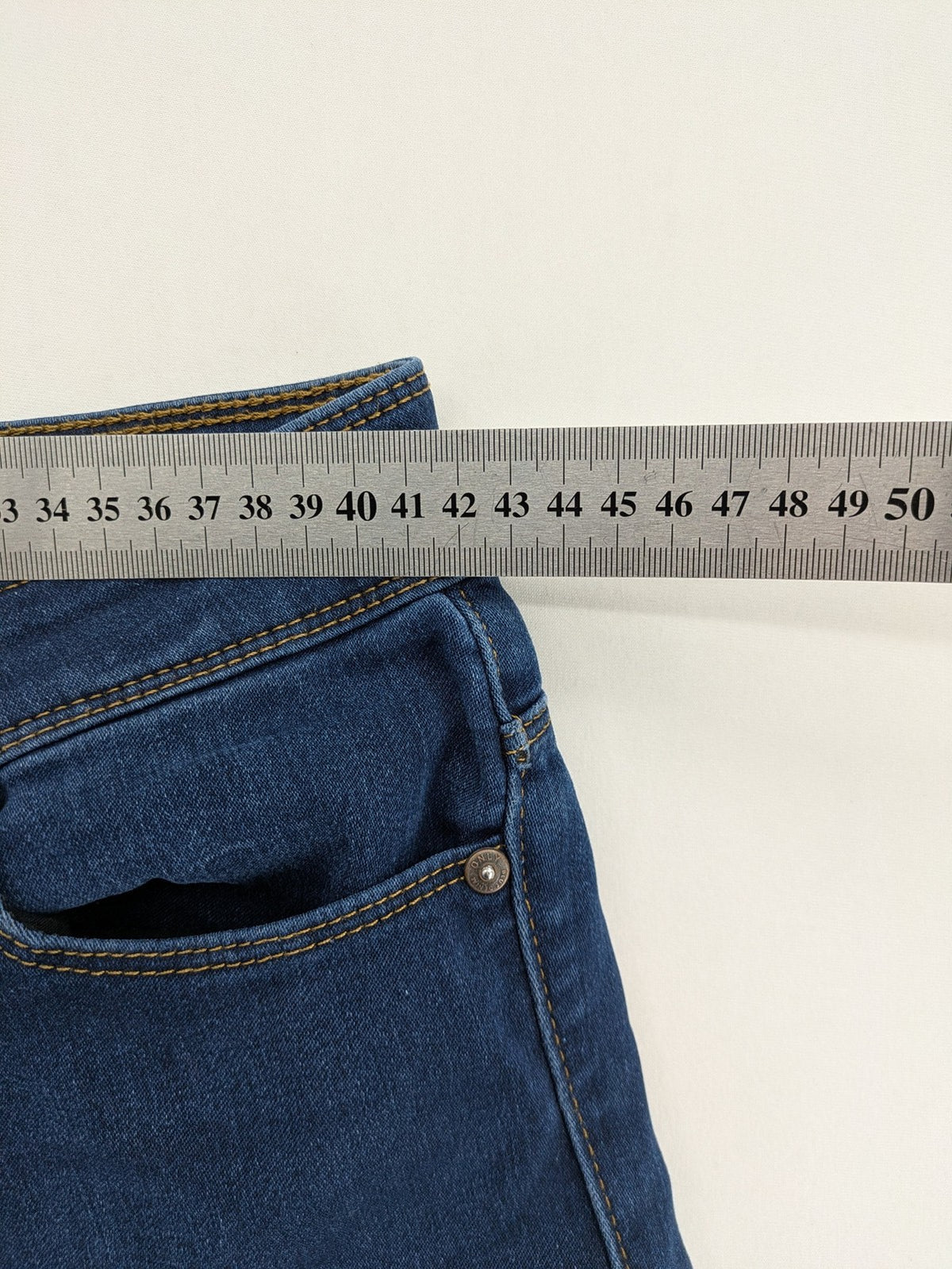 ONLY blue straight jeans classic 5-pocket design dark wash cotton slim fit