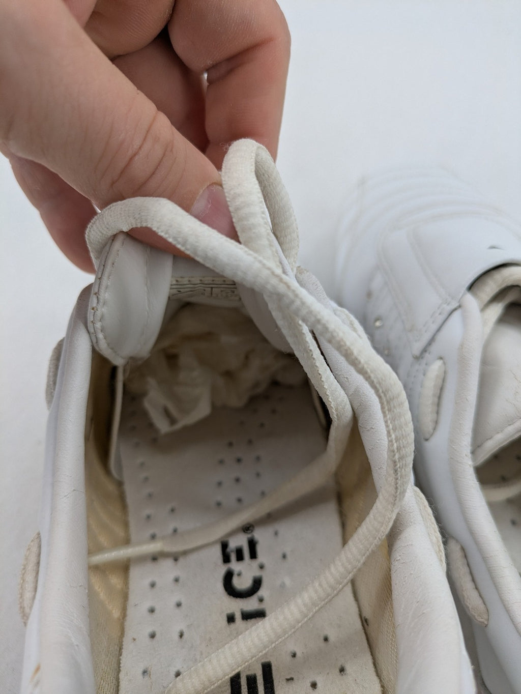 Venice low-top sneakers beige and white with rhinestone embellishments and unique sole pattern.