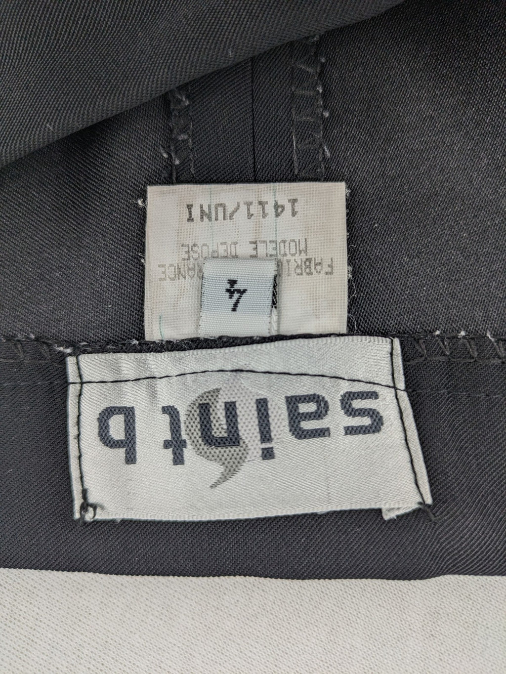 Saint B grey capri pants high waist with straight leg and side slits.
