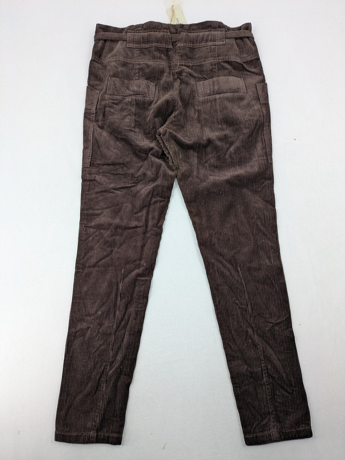 Alma & Lovis brown cord pants with drawstring, casual fit, and patch pockets.