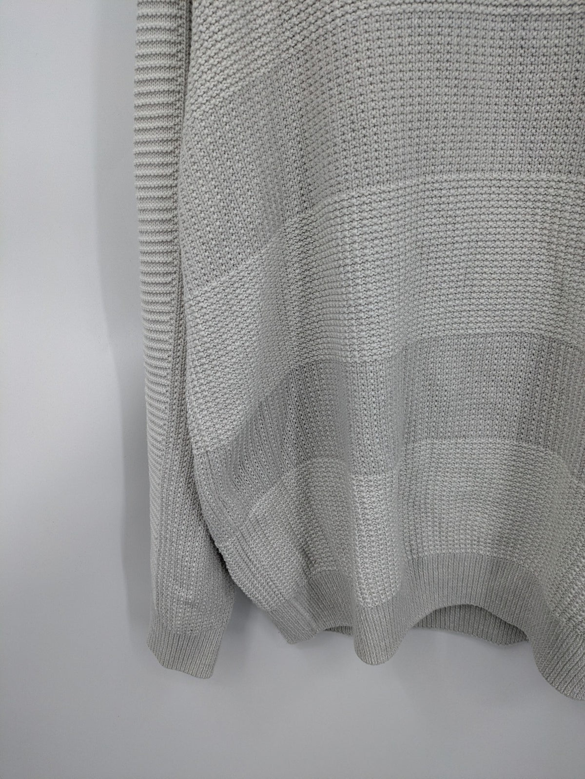Jack & Jones grey turtle neck jumper with half zip and textured knit design.