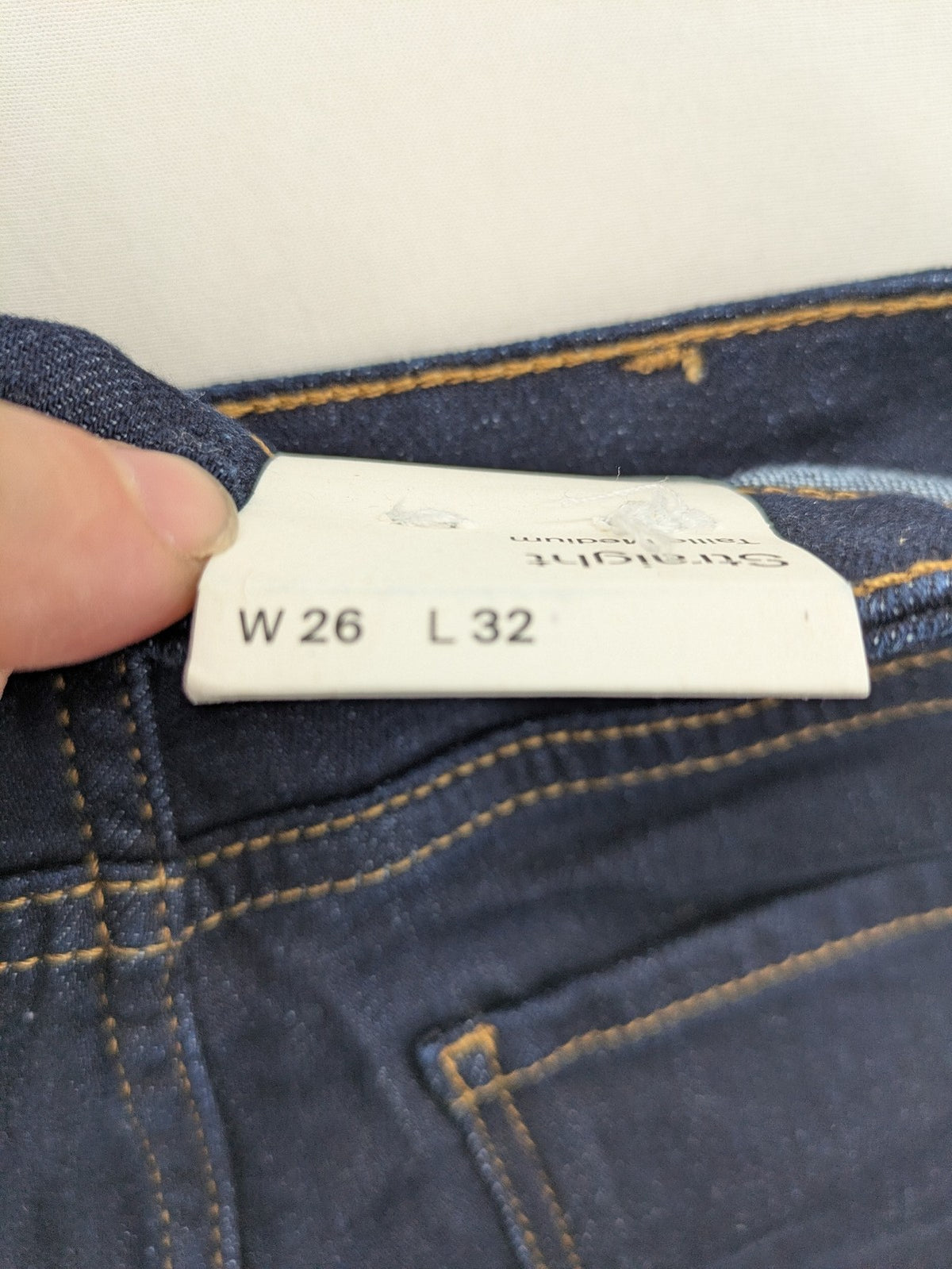 Esprit blue straight jeans with classic 5-pocket design and medium rise fit.