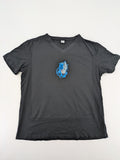 Dragon Ball Super blue t-shirt featuring Goku graphic in Super Saiyan and Ultra Instinct forms.