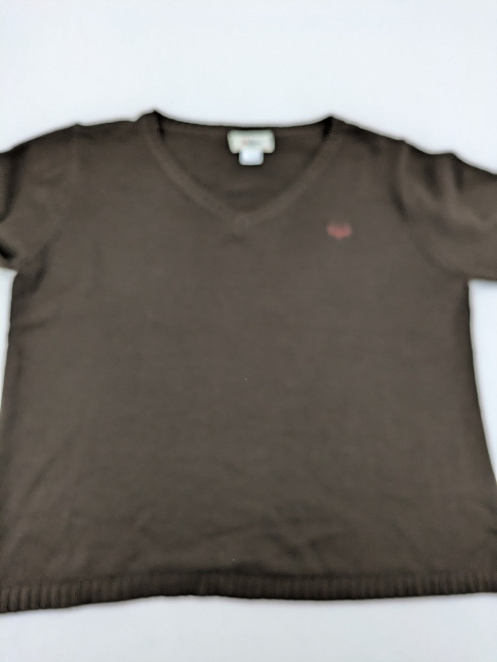 john baner brown turtle neck jumper soft knit with embroidered logo on chest