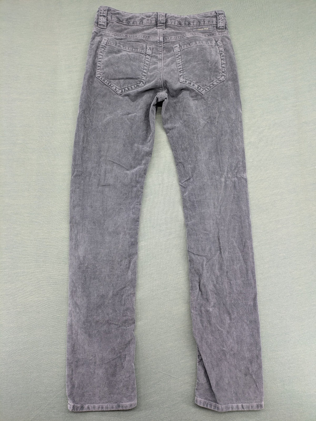 Eddie Pen grey cord pants 5-pocket design stretch cotton fabric