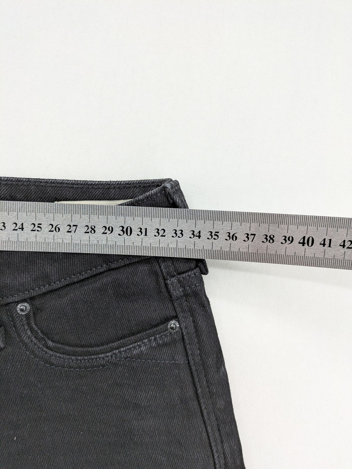 Esprit grey straight jeans with medium rise, classic denim style, zip and button closure.
