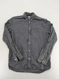 H&M L.O.G.G. grey button-down shirt, regular fit, single chest pocket, cotton material.
