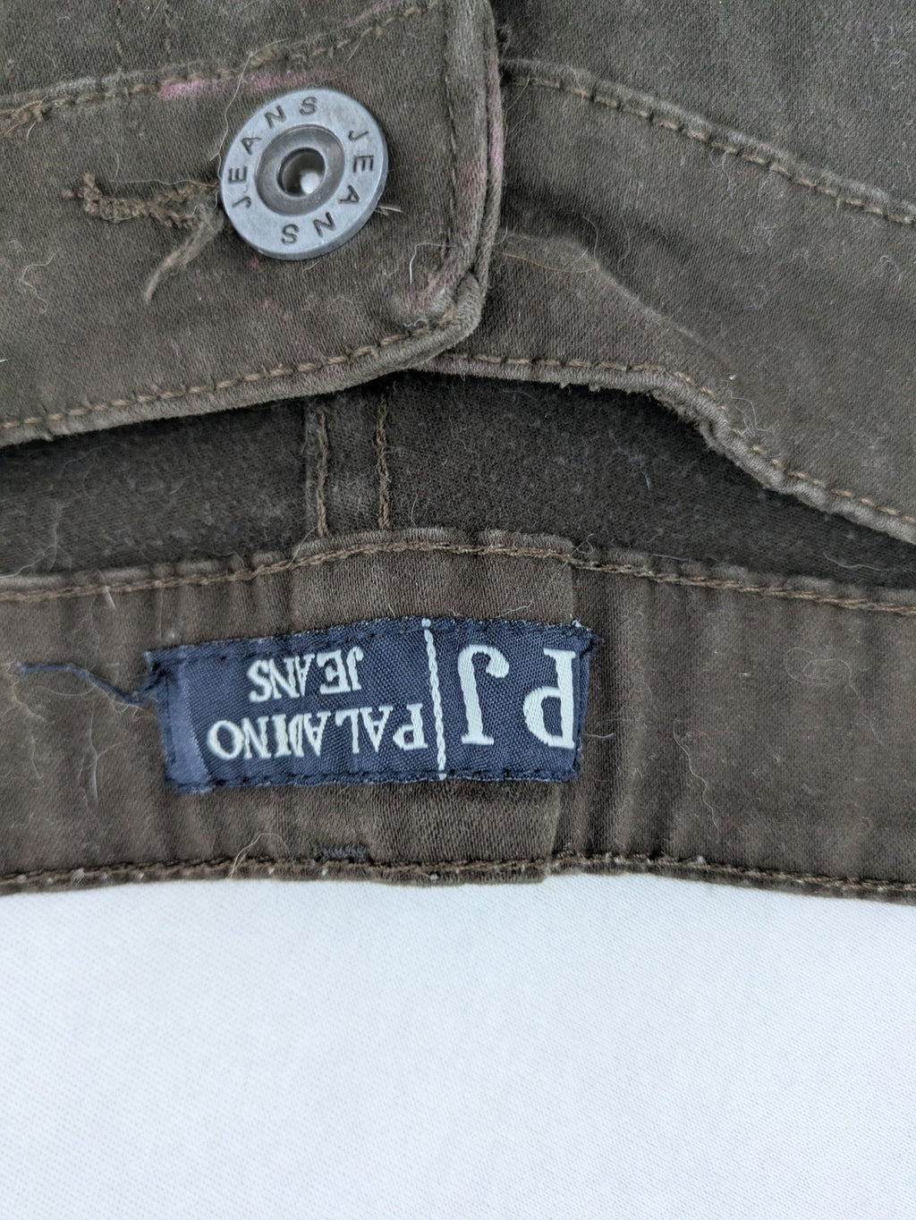 Paladino brown straight jeans five-pocket design stretch cotton fabric
