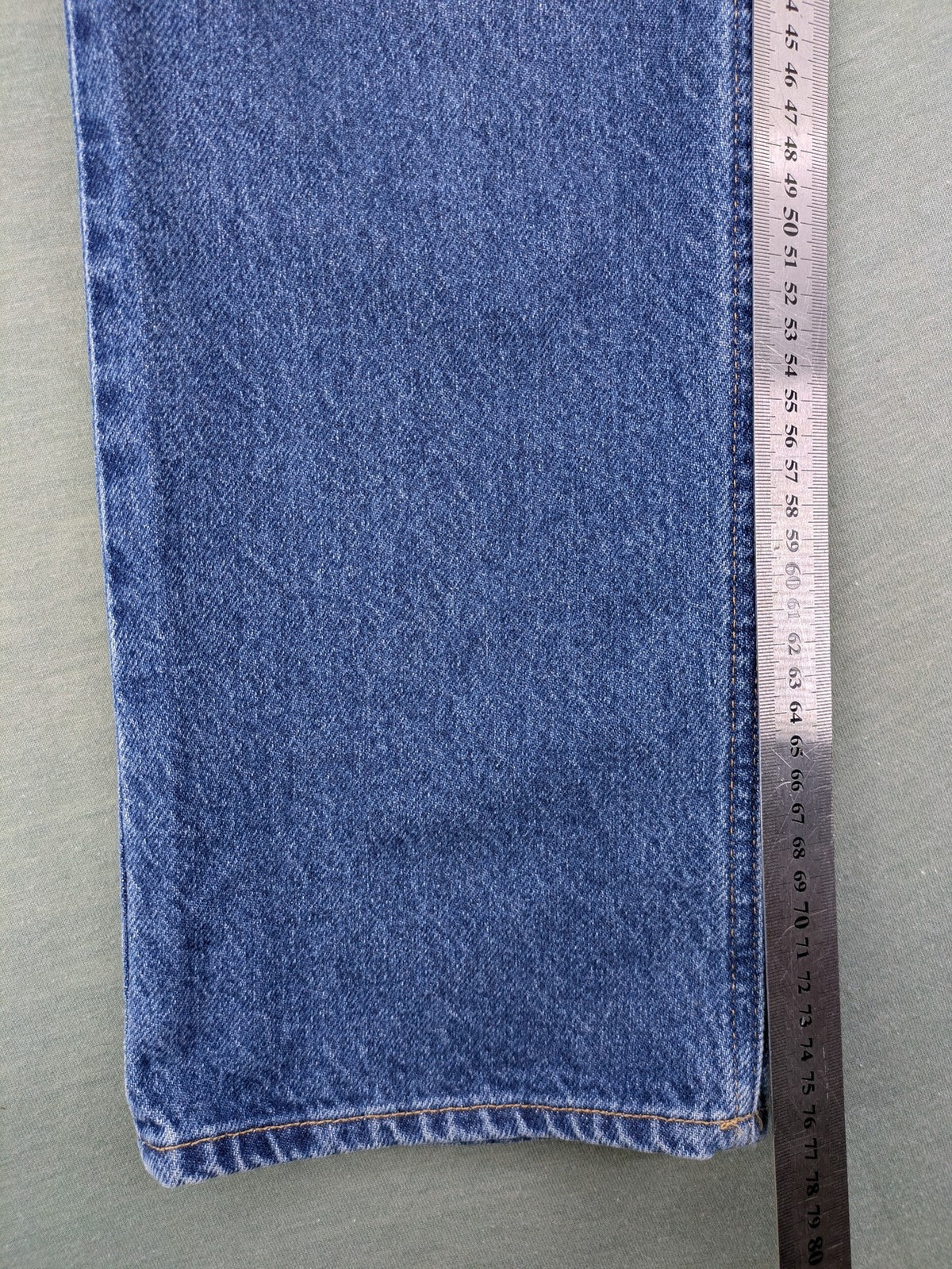 H&M blue straight jeans high rise button fly durable cotton vintage style