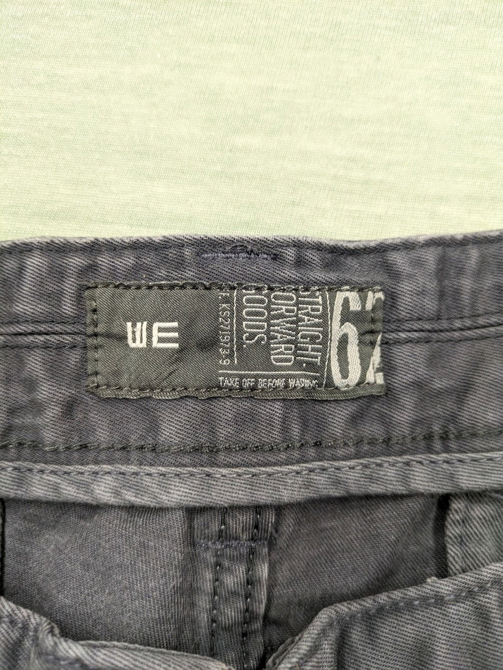 WE pink straight fit pants 100% cotton with zipper fly and belt loops.
