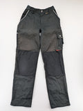 Planam work trousers black canvas with Cordura knee reinforcement and cargo pockets.