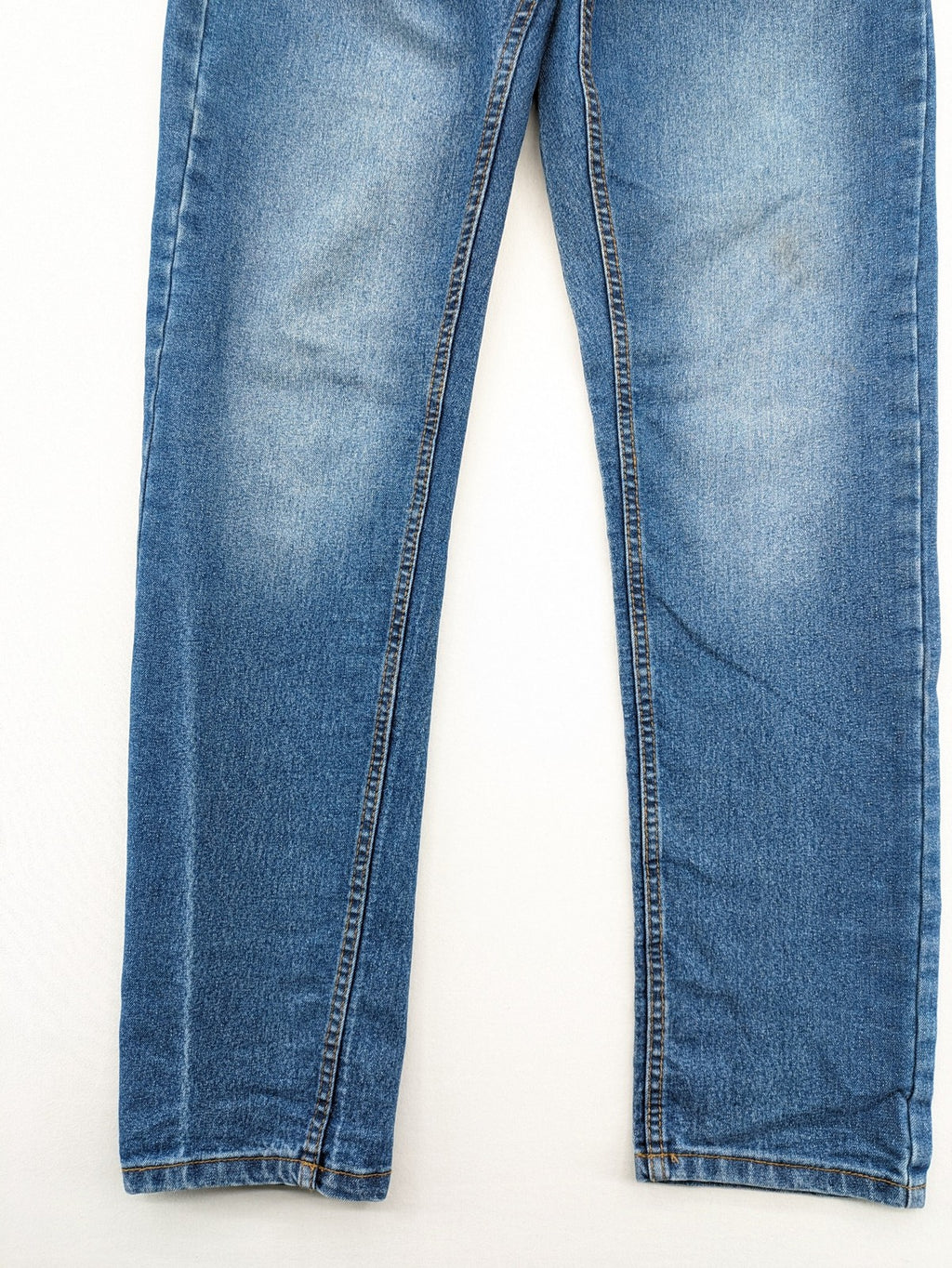 X-Mail blue straight jeans classic 5-pocket style with button closure and belt loops.