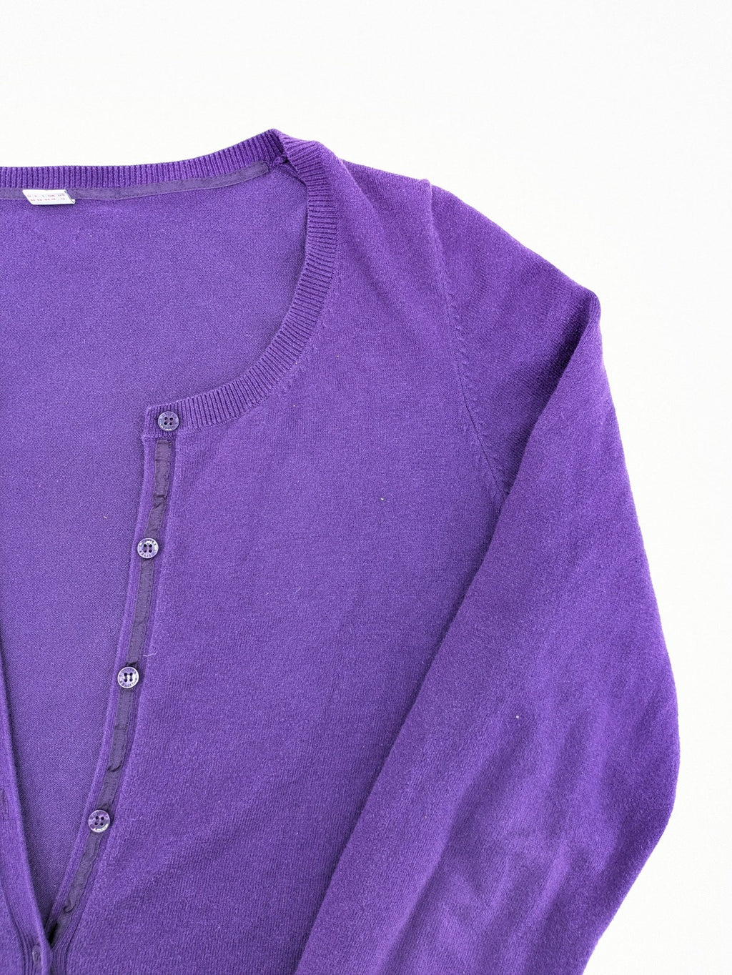 s.Oliver purple turtle neck jumper with floral pattern, buttons, and pockets in cotton blend