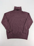 L.C.2 burgundy turtle neck jumper soft viscose blend with ribbed cuffs and hem.