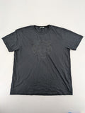 Kenzo grey t-shirt with embroidered tiger logo and "Paris" text in tonal black.
