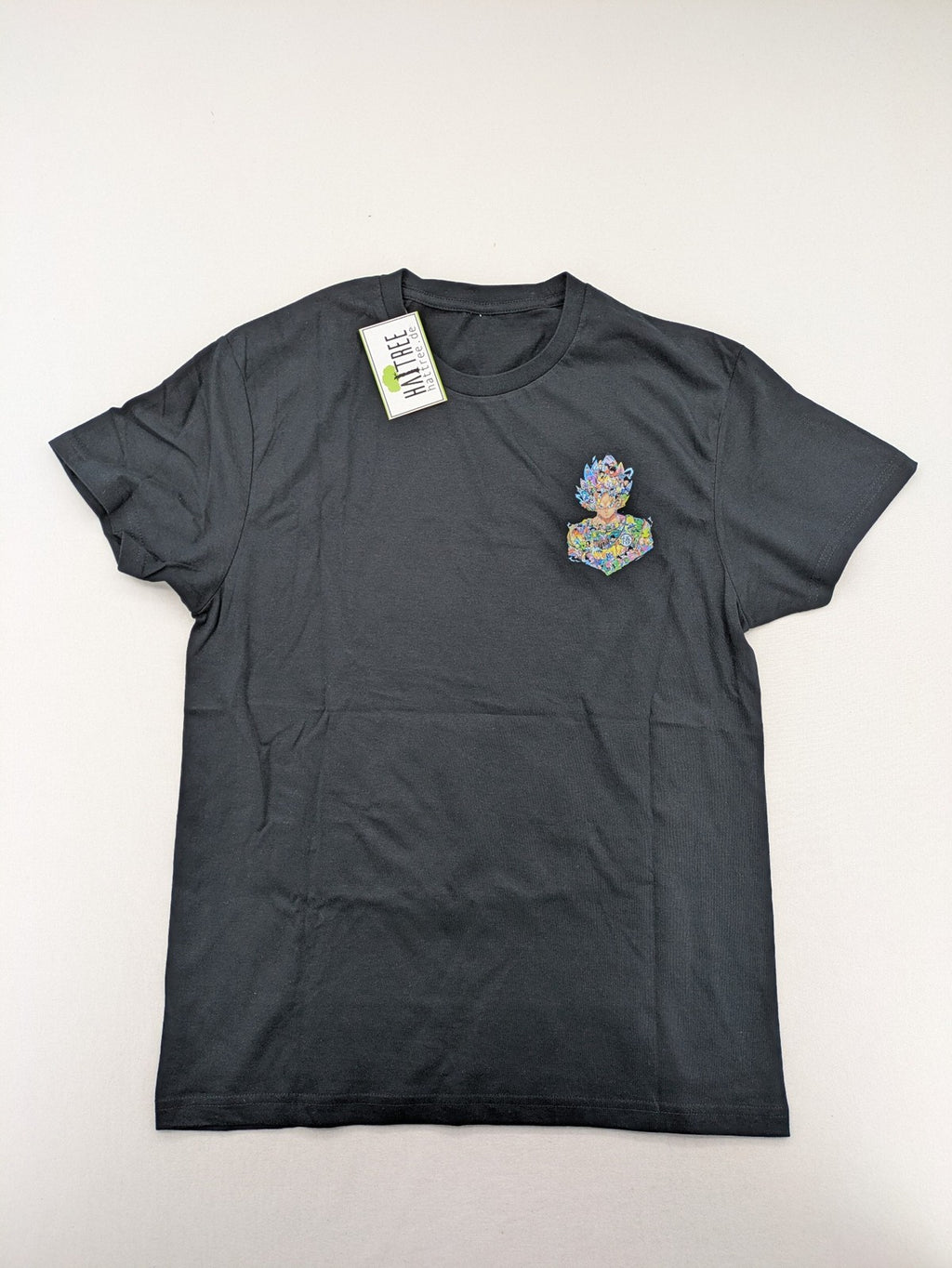 Dragon Ball Z grey t-shirt featuring Super Saiyajin Goku collage graphic design.