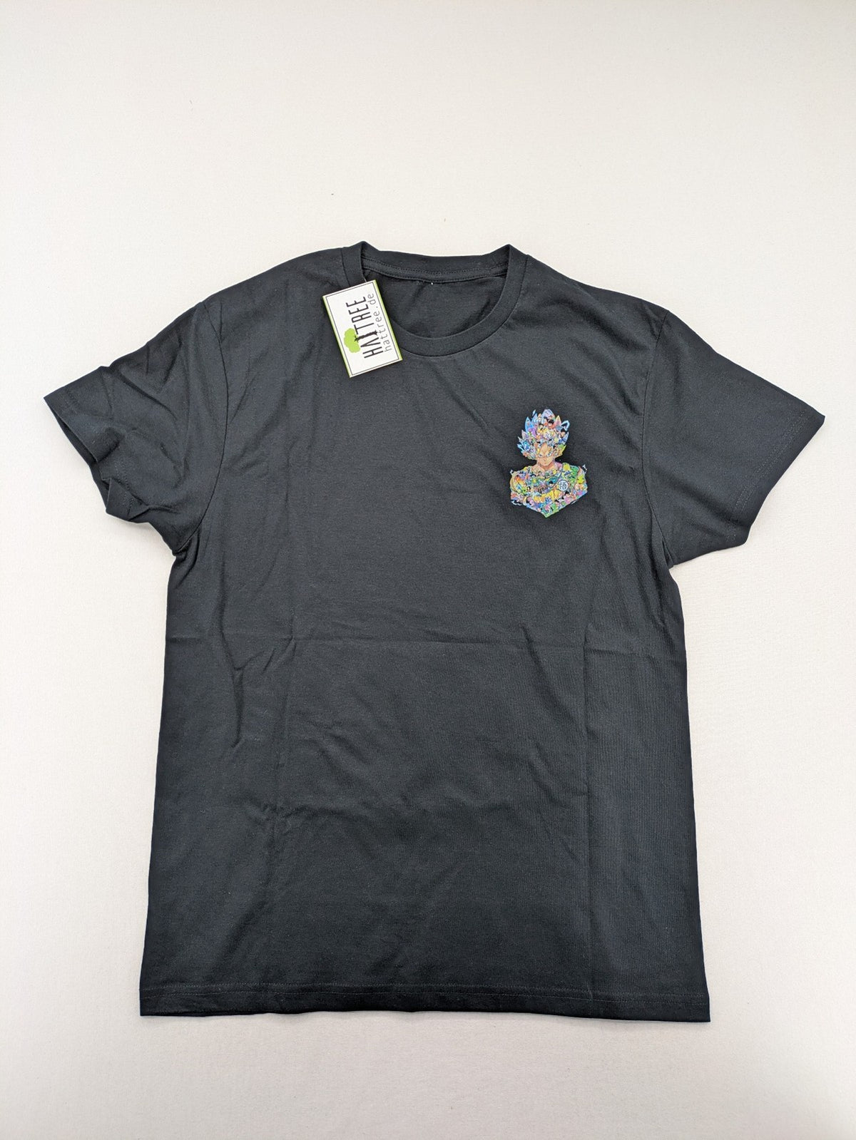Dragon Ball Z grey t-shirt featuring Super Saiyajin Goku collage graphic design.