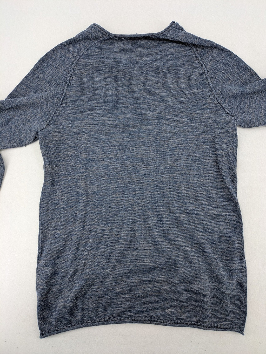 Blend turtle neck jumper blue melange with long raglan sleeves and fine ribbed edges.