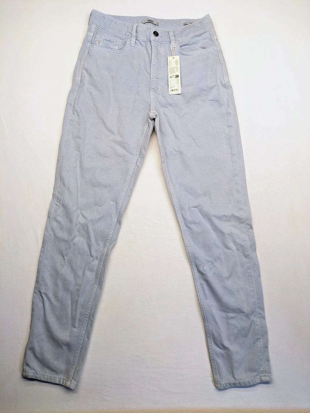 Esprit blue mom fit jeans high waist with classic 5-pocket design and logo.